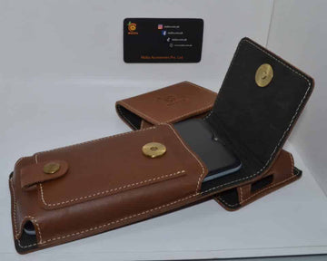Brown leather Mobile Pouch